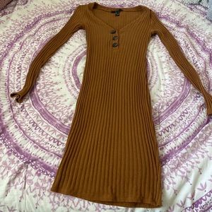 Dark tan body con dress